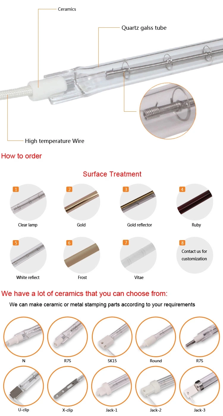 Infrared Quartz Tube Halogen Oven Heating Element